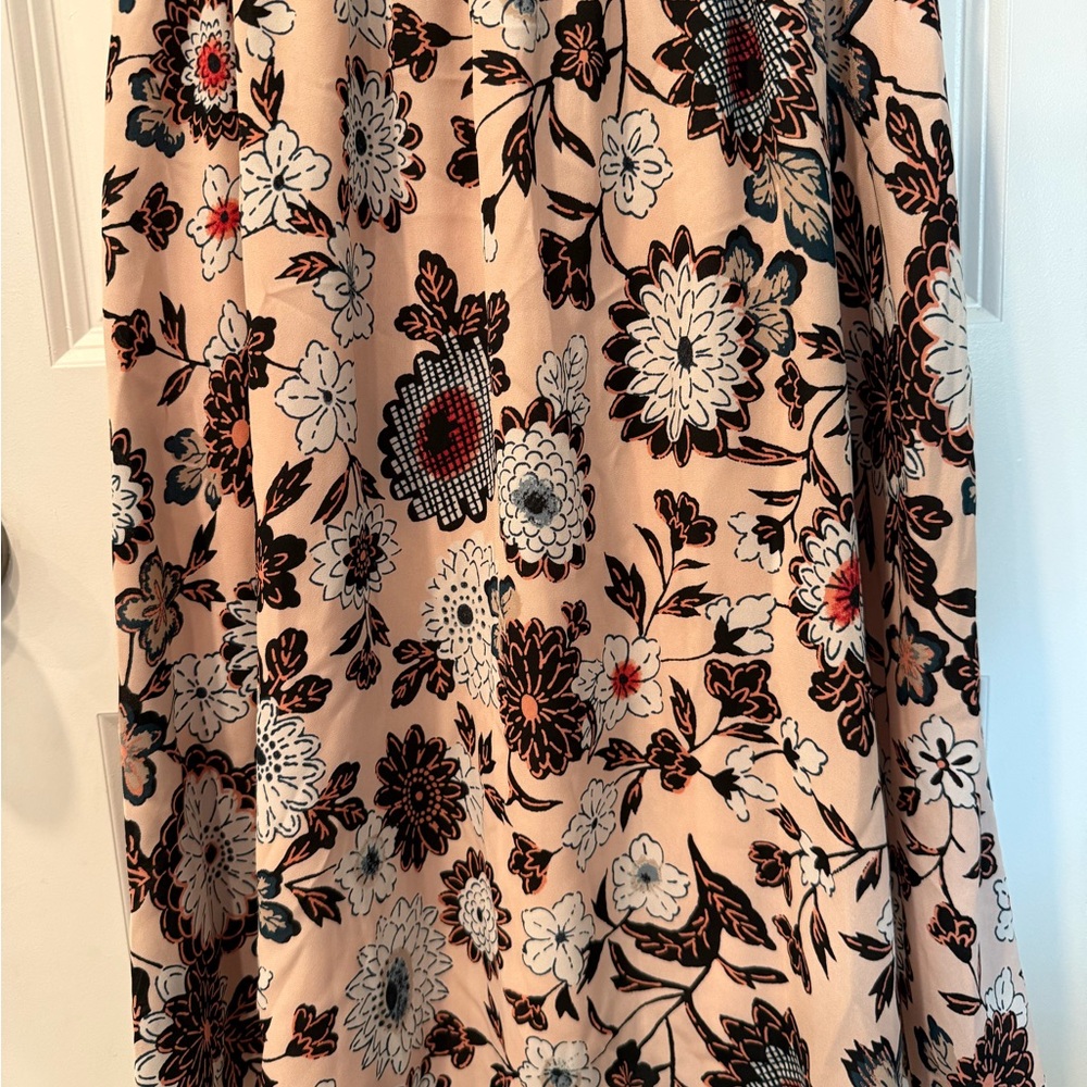 LOFT Pink Flutter Sleeve Crew Neck Midi Dress - Picture 2 of 7